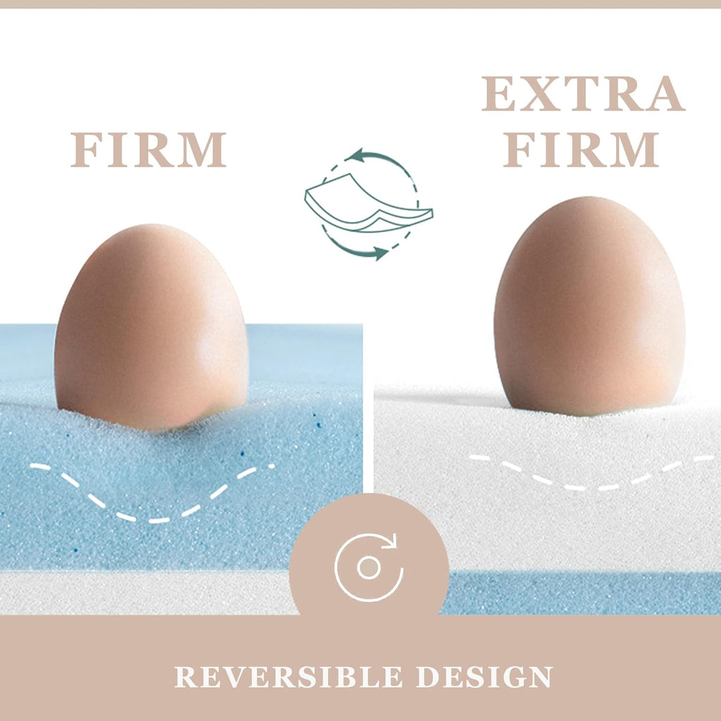 4 Inch Firm Twin Size Memory Foam Mattress Topper with Cooling Gel X8295
