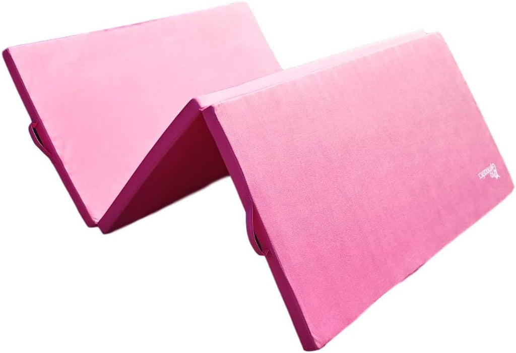 Extra Thick High Density Anti-Tear Gymnastics Gym Folding Exercise Mats (Pink) Z14323