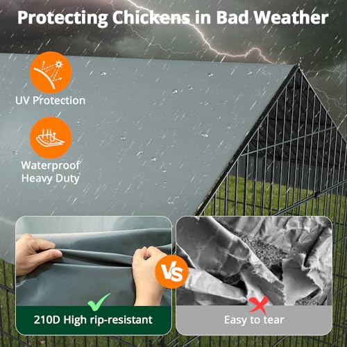 130"×40"×40" Outdoor Metal Chicken Coop L18410