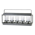 Candle Holder Iron/Glass T199018