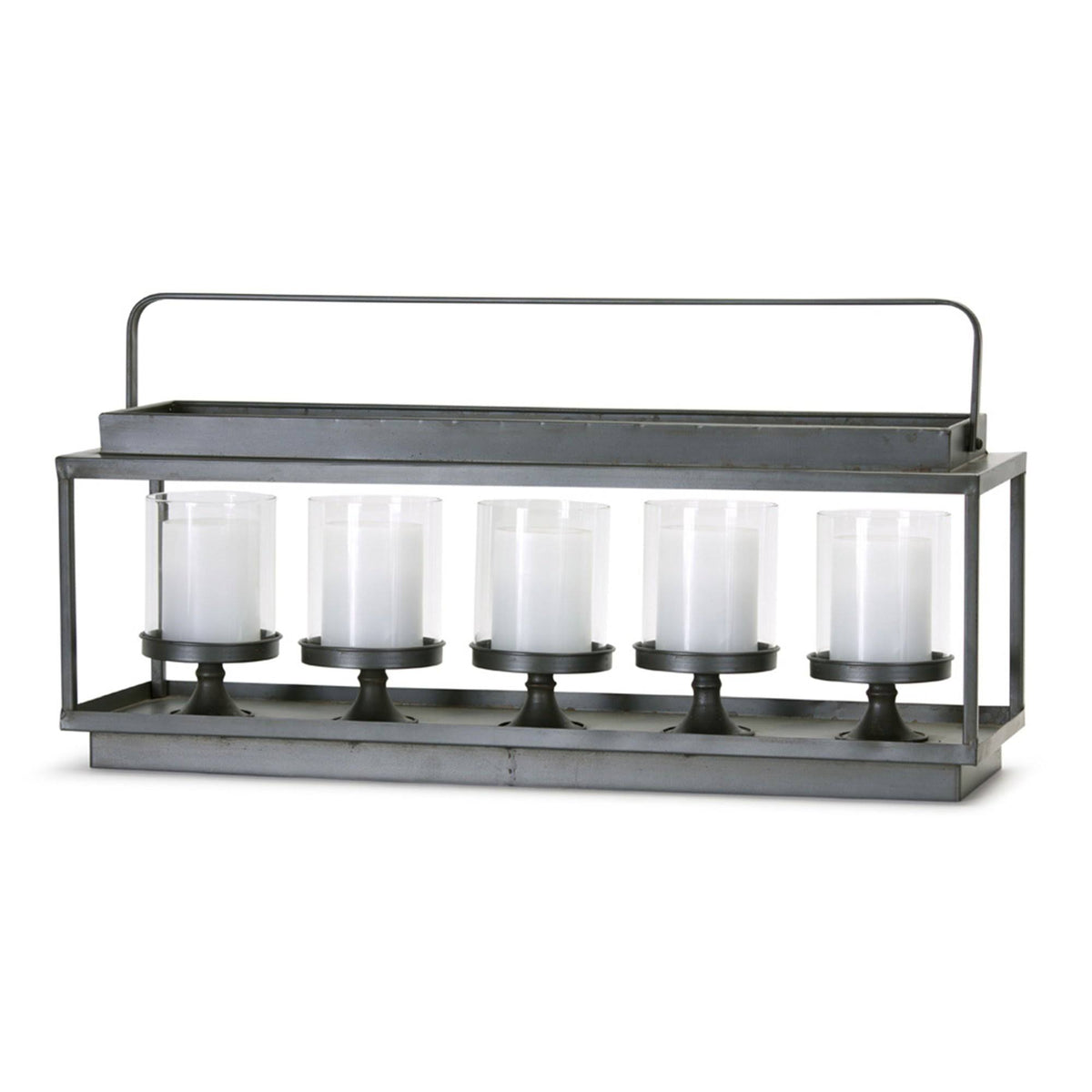 Candle Holder Iron/Glass T199018