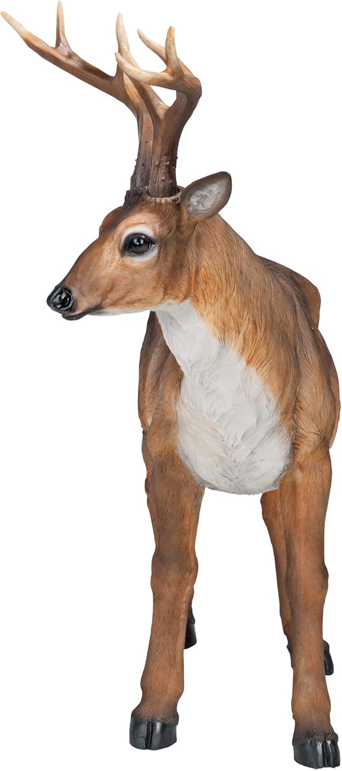 28 Inches Long Brown Handcast Polyresin Deer Statue K667
