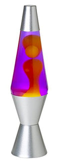 14.5-Inch Silver Base Lava Lamp with Purple Wax in Blue Liquid T1776