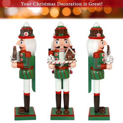 14 Inch Handmade Wooden Nutcracker Chef Gingerbread Figures M263