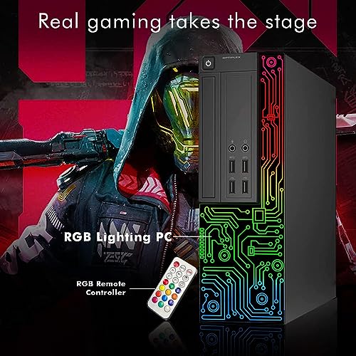 RGB Gaming Desktop Computer PC, Intel Core i5, GeForce GT 1030, 16GB RAM, 512GB SSD, 24 Inch Monitor, Keyboard Mouse Headset, WiFi, Windows 10 Pro E7880