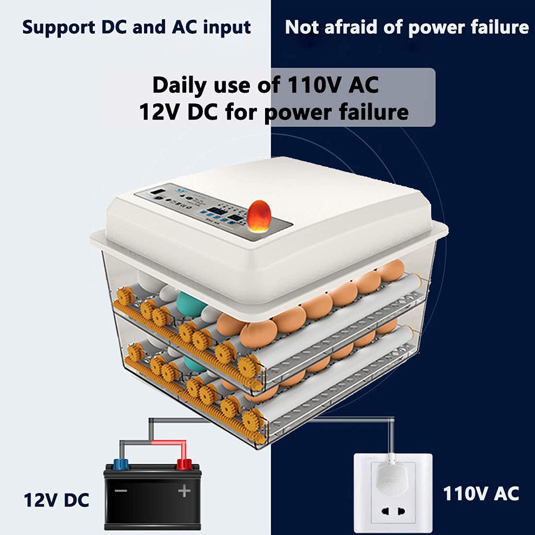 170 Egg Incubator with Automatic Egg Turning and Temperature Humidity Control J456