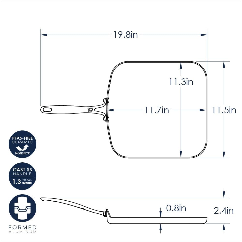 11-Inch Ceramic Coating Square Griddle Z39960