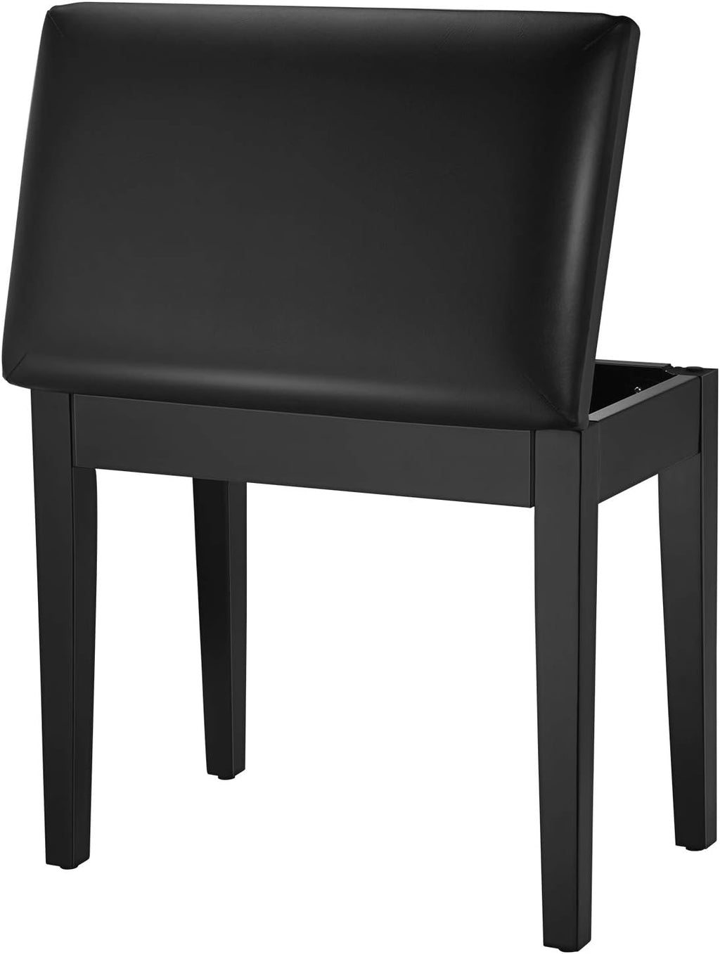 Black Solid Wood Piano Bench with Storage R1435