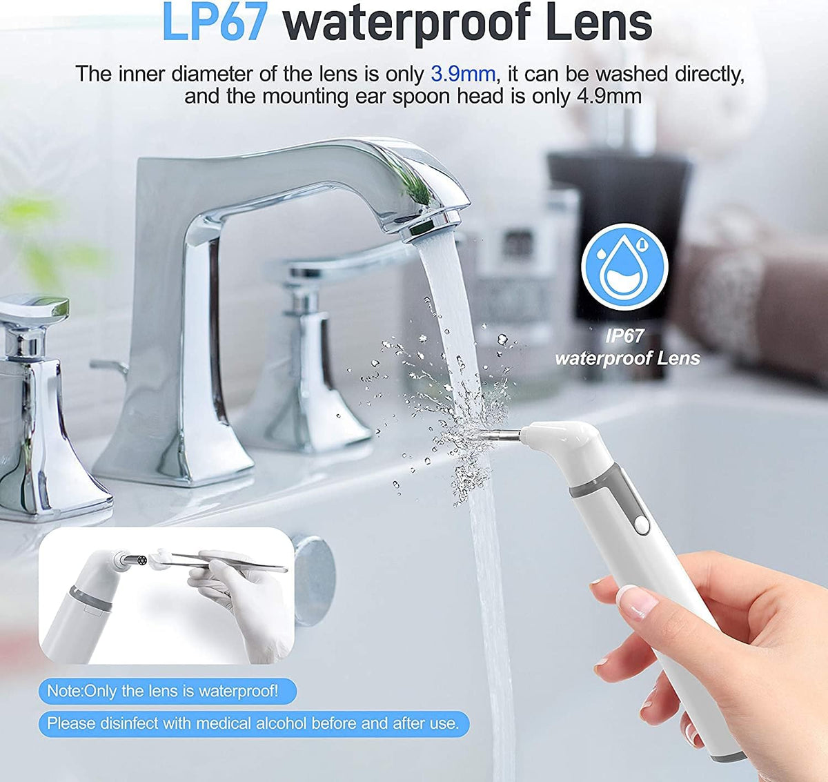 3.9mm WiFi Ear Scope Camera with 6 LED Lights Y730