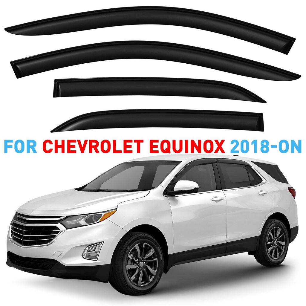 Smoke Tinted Tape-On Side Window Vent Visor Deflectors Rain Guards 4pcs B387074