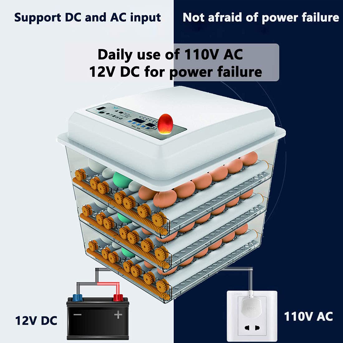 170 Egg Incubator with Automatic Egg Turning and Temperature Humidity Control J456