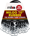 50 Pack Rubber Tarp Straps 10 Long EPDM with Crimped Hooks V497