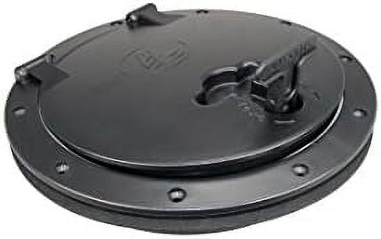 Black Plastic 6'' Waterproof Deck Plate Cover with Storage Bag Lock Design F88274