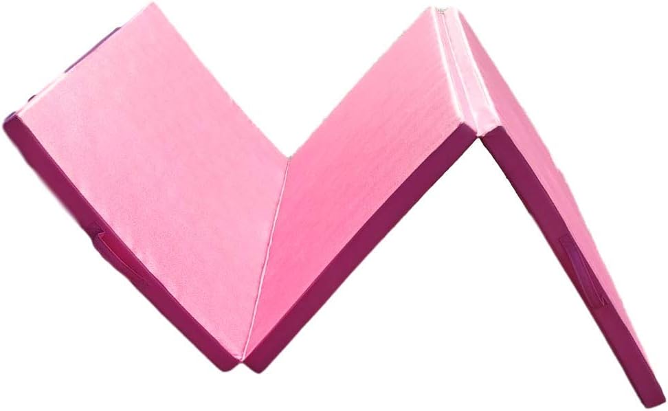 Extra Thick High Density Anti-Tear Gymnastics Gym Folding Exercise Mats (Pink) Z14323