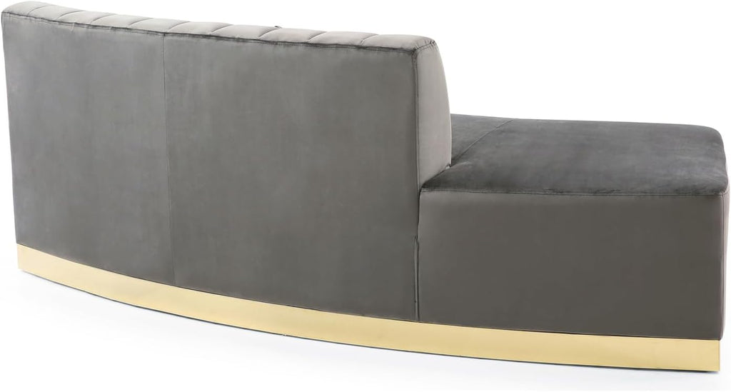 Dark Gray Armless Velvet Curved Sofa J33254