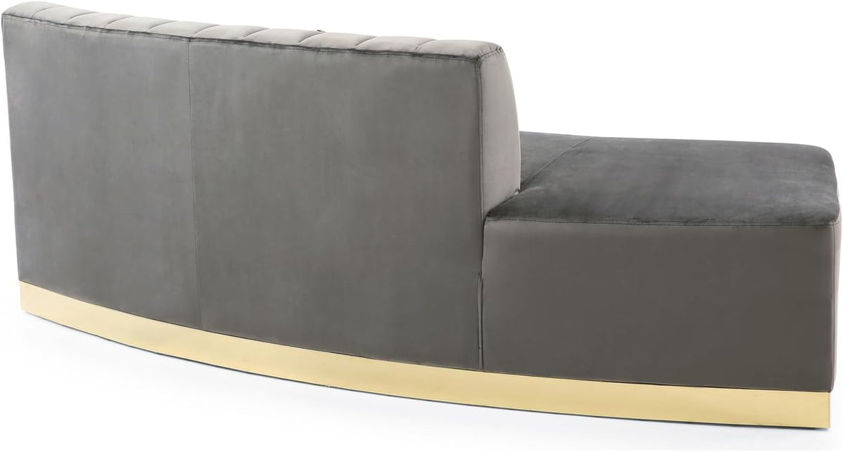 Dark Gray Armless Velvet Curved Sofa J33254