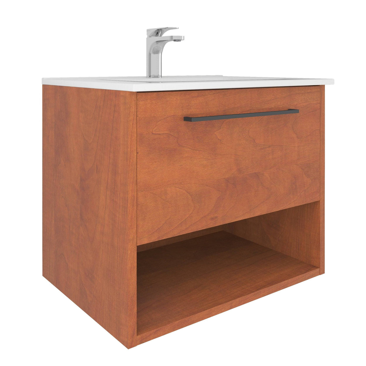 24x22 Autumn Oak Wood Bathroom Vanity Cabinet with Ceramic Top Sink M18810