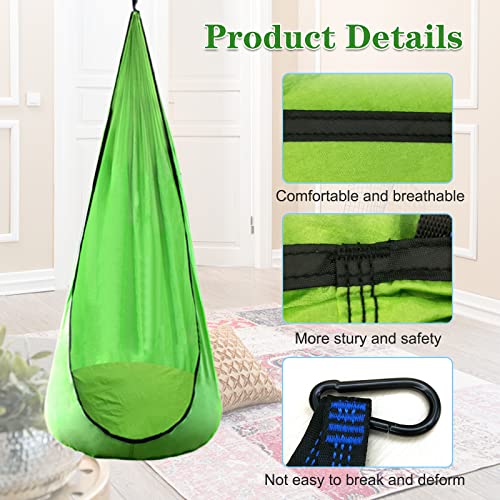 Pink Pod Swing Seat Hanging Hammock Chair with Inflatable Pillow N269654