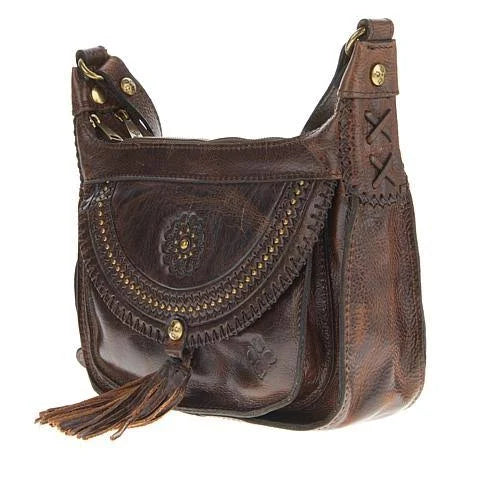 Distressed Leather Crossbody C6676