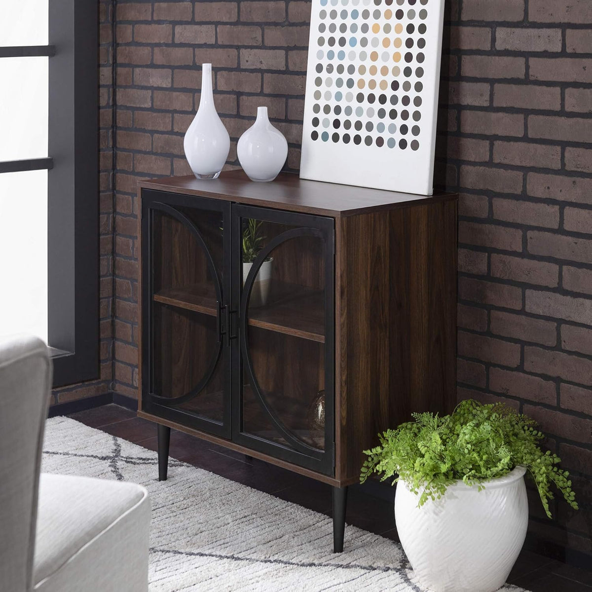 30 Inch Dark Walnut Storage Cabinet I46845