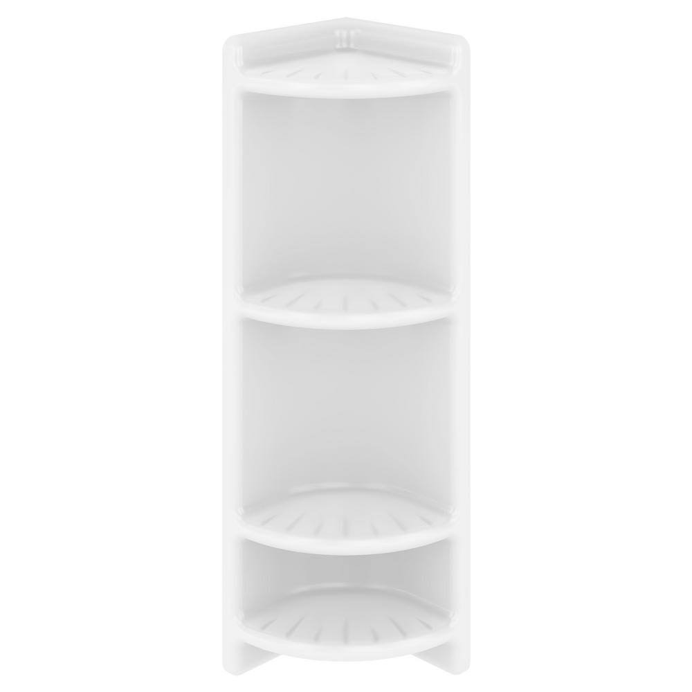 4-Shelf Corner Caddy in Dove White A36144