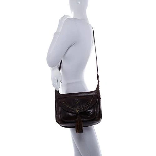 Distressed Leather Crossbody C6676