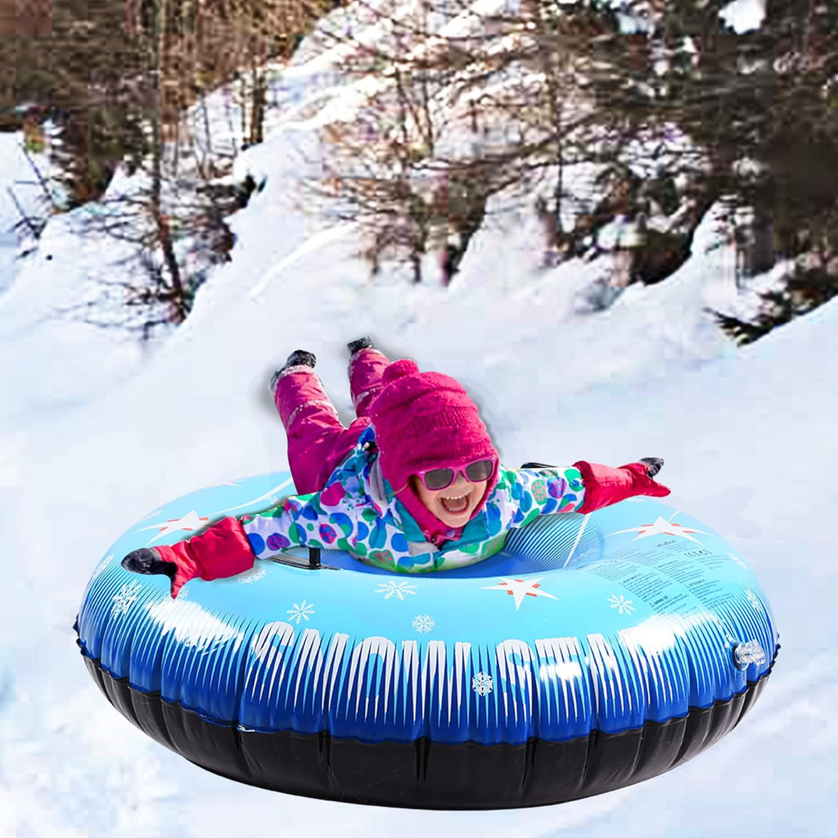 48-inch Inflatable Snow Tube with Handles V333113