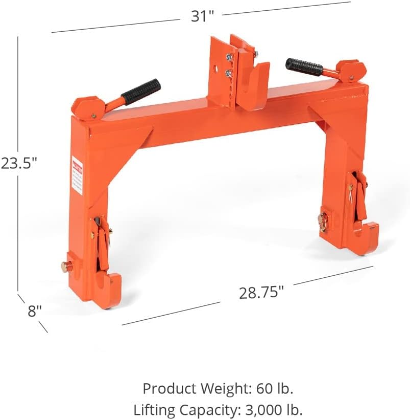 Orange Category 1 and 2 3 Point Quick Hitch Q87176