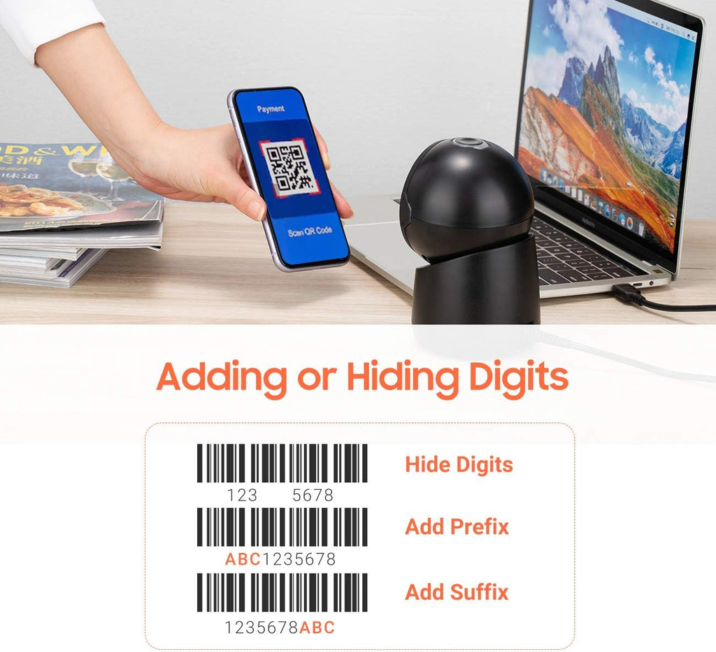Omnidirectional Desktop Barcode Scanner with Adjustable Scan Head K8977