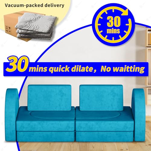 12PCS Modular Toddler Couch with Triangular Cushions and Arches (Gray) V4406