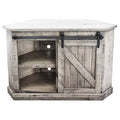 Antique Black Corner TV Stand E2593