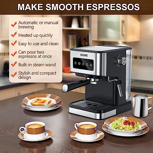 Espresso Machine with Milk Frother, Stainless H6161