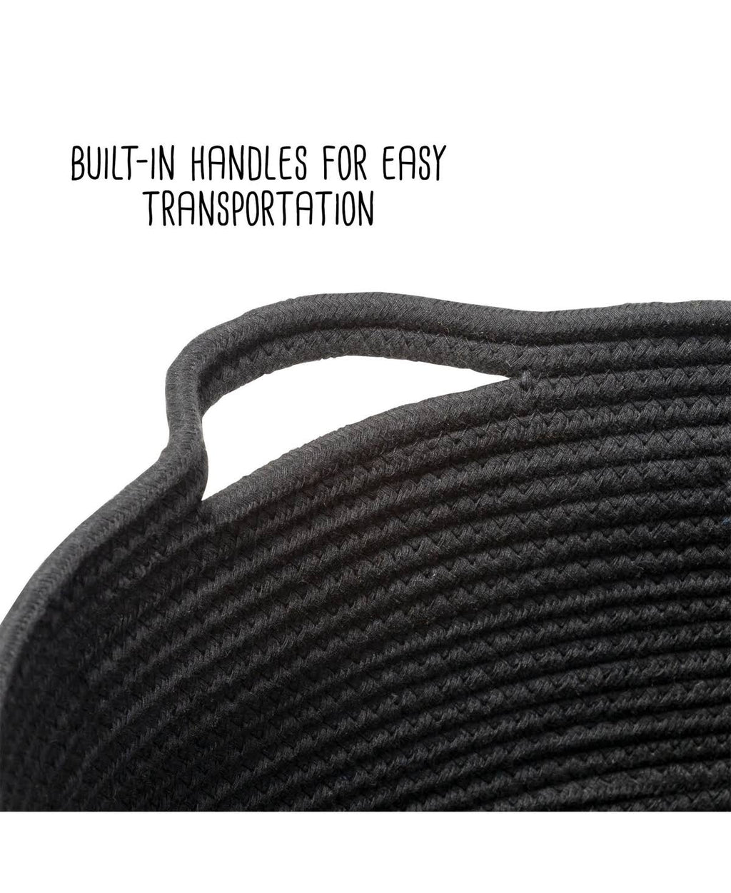 Black Cotton Coil Baskets Set of 3 V682836