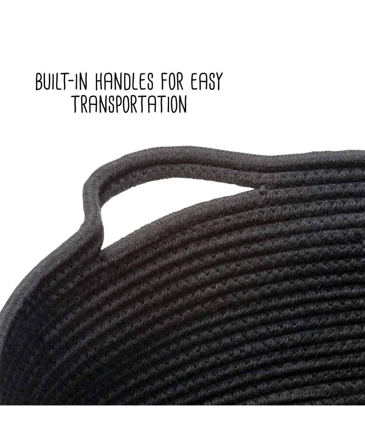 Black Cotton Coil Baskets Set of 3 V682836