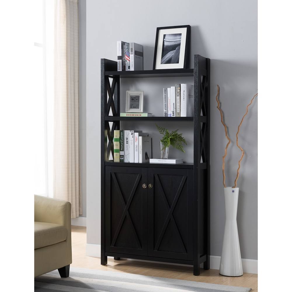 Black Wooden File Cabinet E67089
