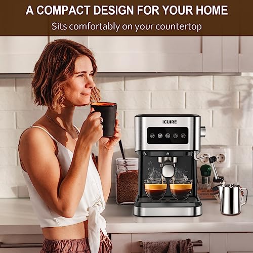 Espresso Machine with Milk Frother, Stainless H6161