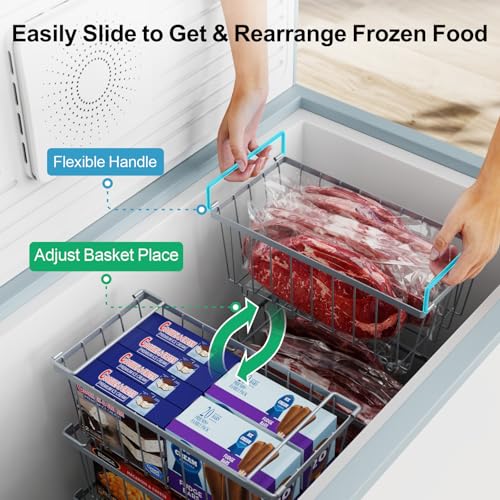 4 Pack Stackable Small Freezer Organizer Bins, White V5012