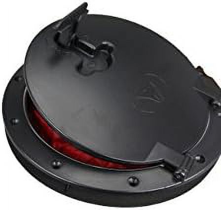 Black Plastic 6'' Waterproof Deck Plate Cover with Storage Bag Lock Design F88274
