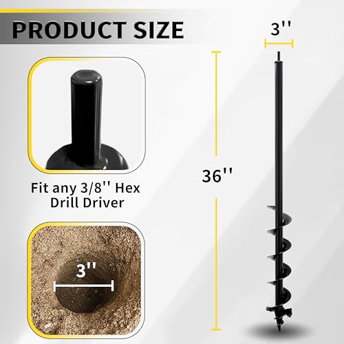 3" x 24" Garden Auger Drill Bit B3032