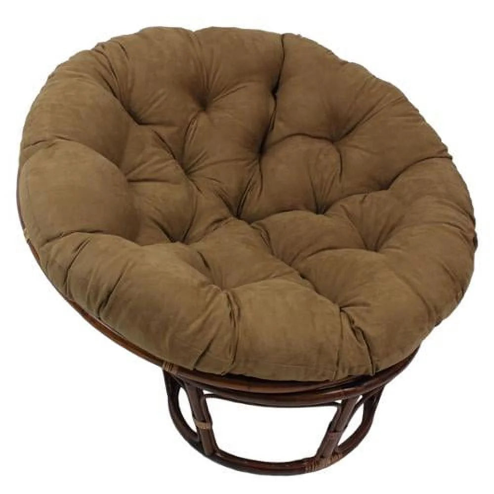 42-inch Rattan Papasan Chair with Microsuede Cushion Sage J84396