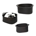 Black Cotton Coil Baskets Set of 3 V682836