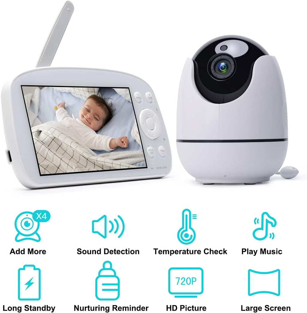 Video Baby Monitor with Camera and Audio 720P HD 5.5 Display Q5840