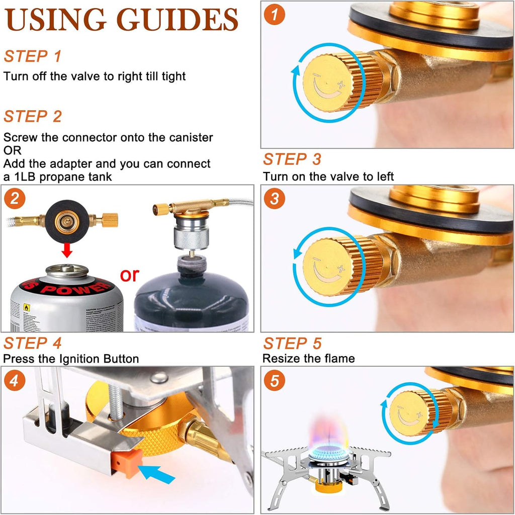 3700W Portable Camping Gas Stove with Piezo Ignition and Carrying Case R678560