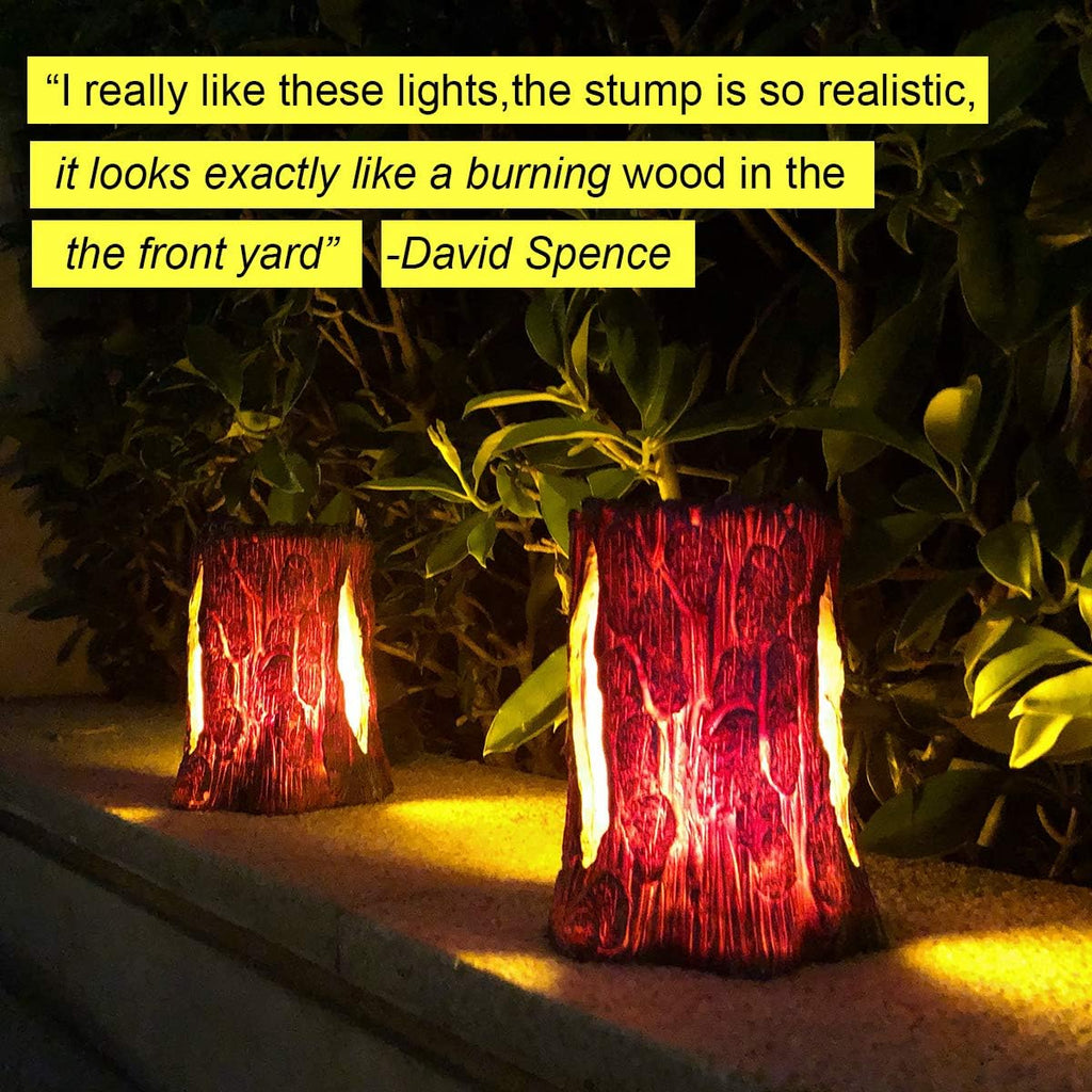Solar Powered Flickering Flame Lantern Lights 2 Pack I895