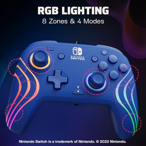 Black Wireless RGB Gaming Controller for Nintendo Switch I626485