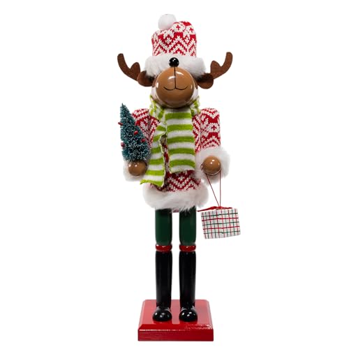 15-inch Wooden Reindeer Nutcracker N726