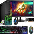 RGB Gaming Desktop Computer PC, Intel Core i5, GeForce GT 1030, 16GB RAM, 512GB SSD, 24 Inch Monitor, Keyboard Mouse Headset, WiFi, Windows 10 Pro E7880