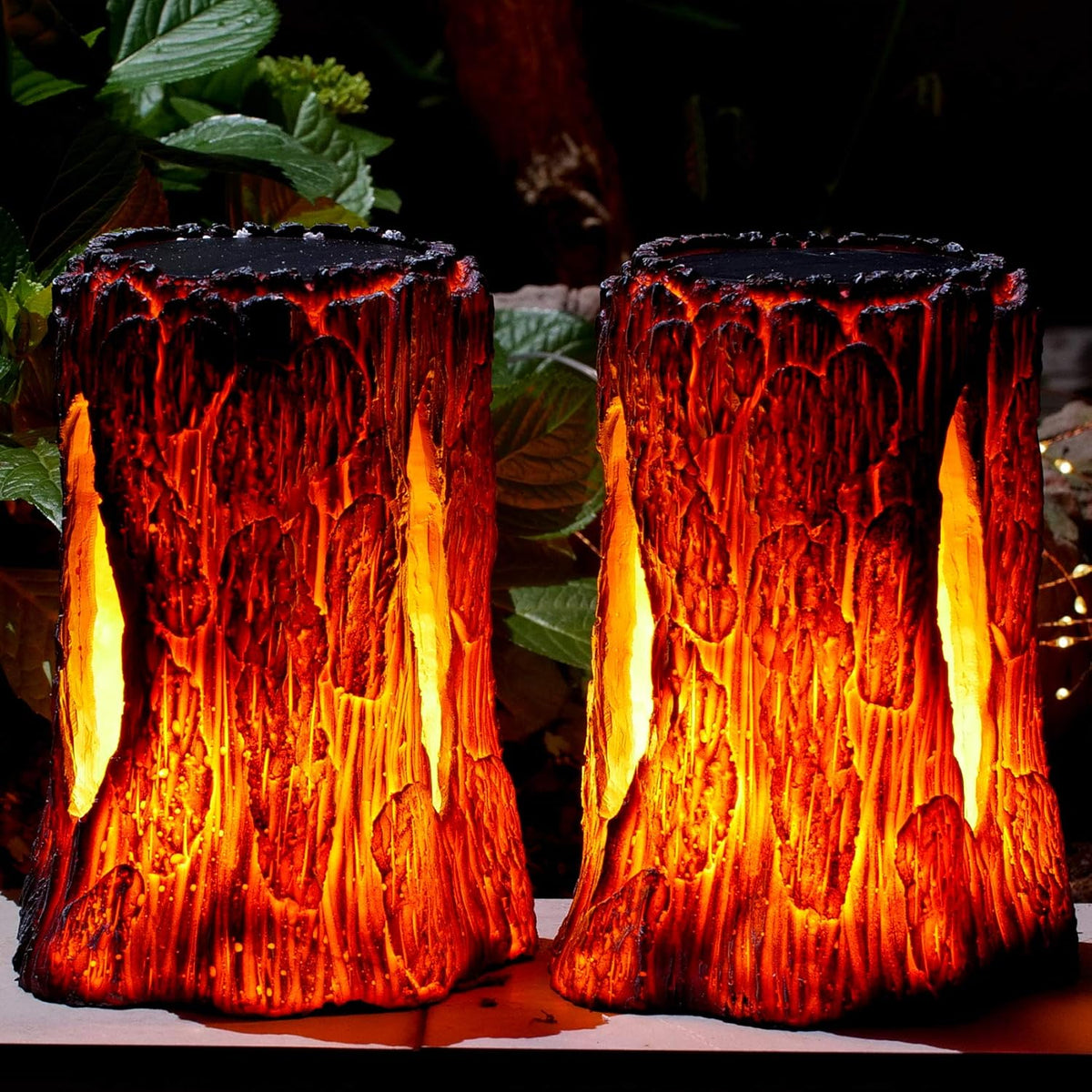 Solar Powered Flickering Flame Lantern Lights 2 Pack I895