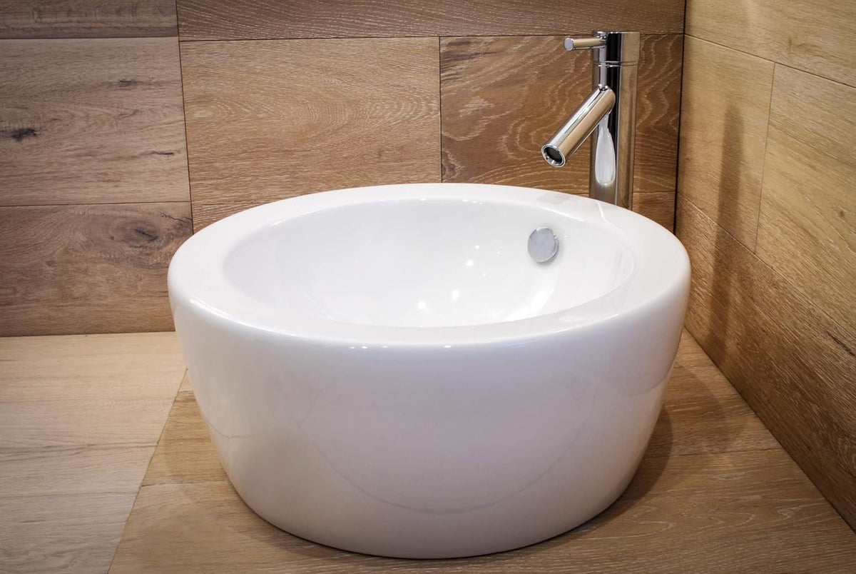 18 Inch Round Ceramic Vessel Sink with Overflow P908