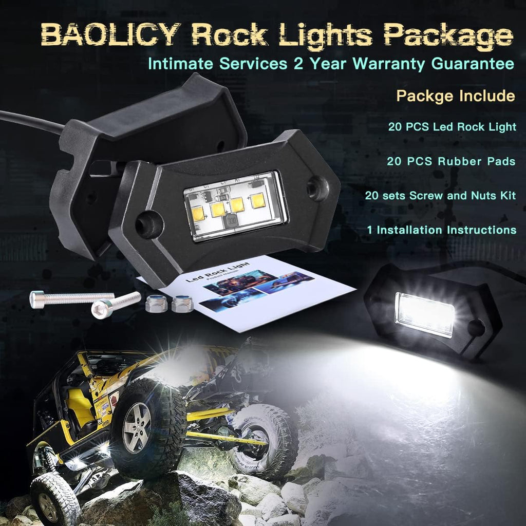 White 16Pods LED Rock Lights IP68 Waterproof D4223